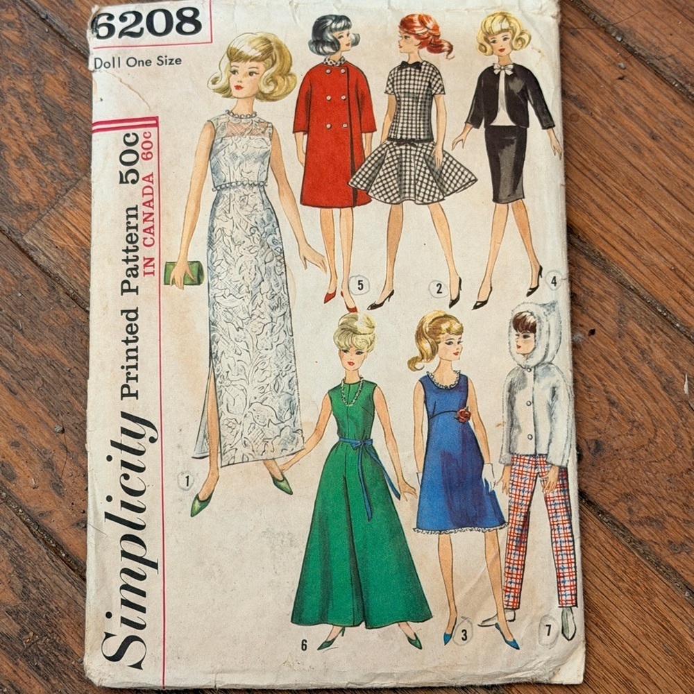 Vintage 1965 Simplicity 6208 Misty Doll Pattern